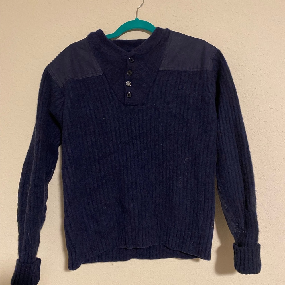 Ll bean blue commando wool sweater